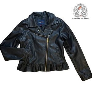 Limited Too Girls 14/16 Faux Leather Jacket PRELOVED see pictures